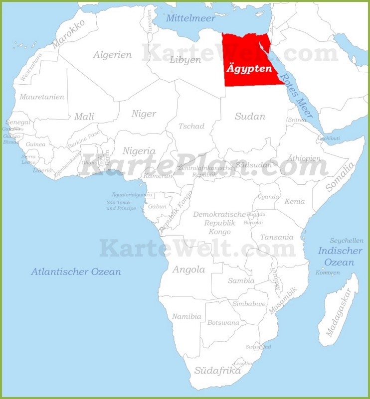 Ägypten auf der karte Afrikas