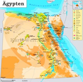 Touristische karte von Ägypten