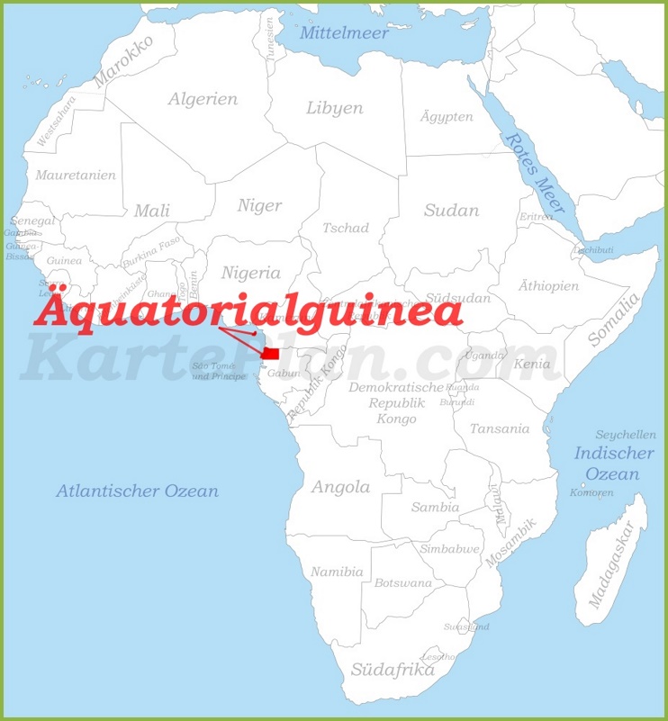 Äquatorialguinea auf der karte Afrikas