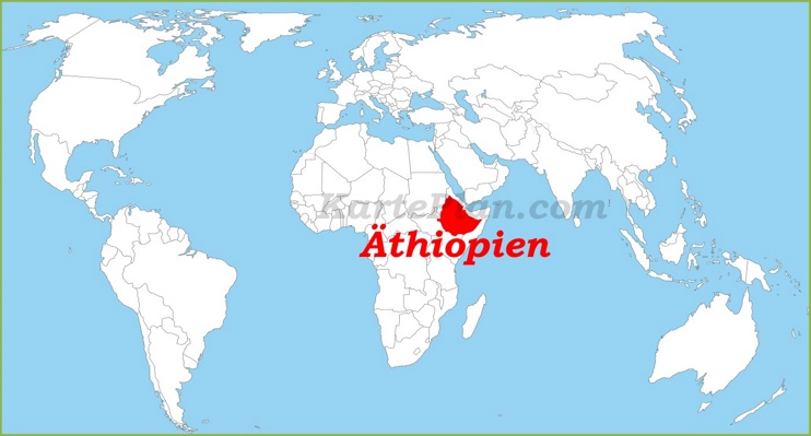 Äthiopien auf der Weltkarte