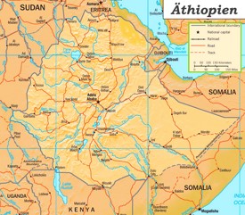 Äthiopien Straßenkarte
