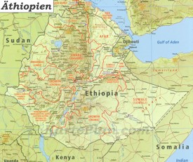 Große detaillierte karte von Äthiopien