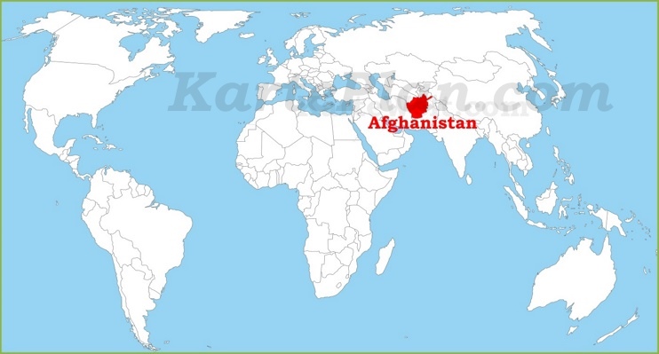 Afghanistan auf der Weltkarte