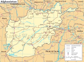 Afghanistan Straßenkarte