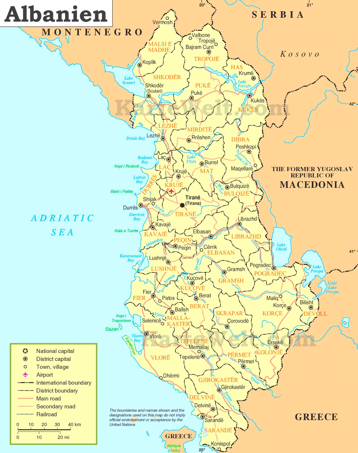 Karte Albanien