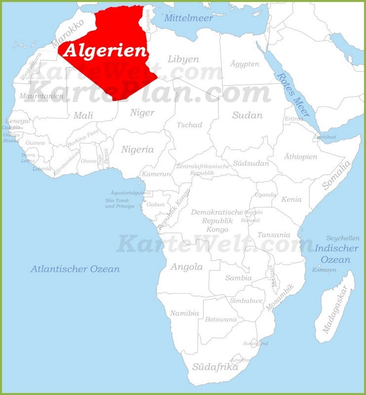 Algerien auf der karte Afrikas