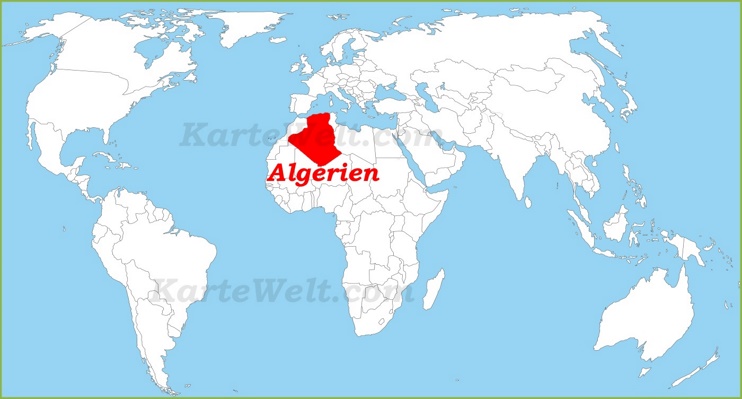 Algerien auf der Weltkarte
