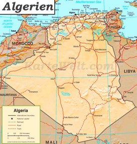 Algerien Straßenkarte