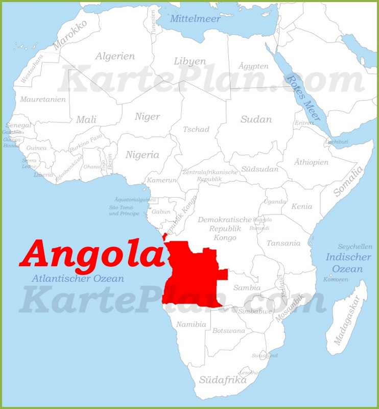 Angola auf der karte Afrikas