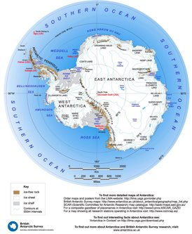 Große detaillierte karte von Antarktika