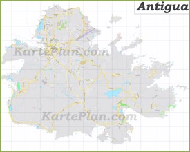 Große detaillierte karte von Antigua