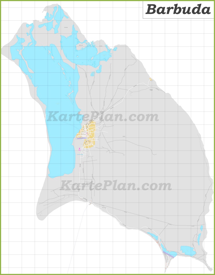 Große detaillierte karte von Barbuda