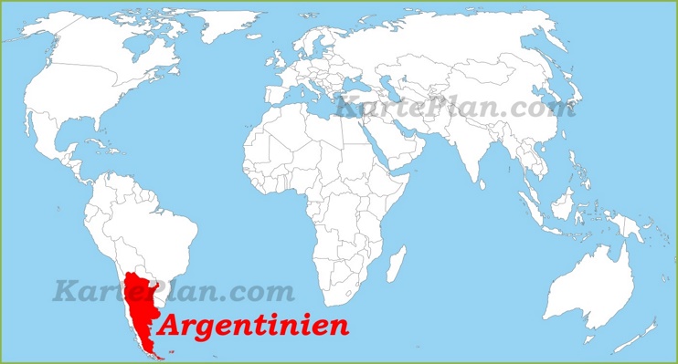 Argentinien auf der Weltkarte