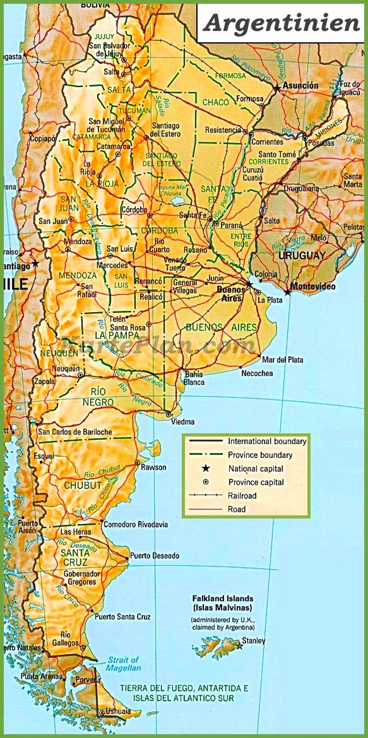 Politische karte von Argentinien