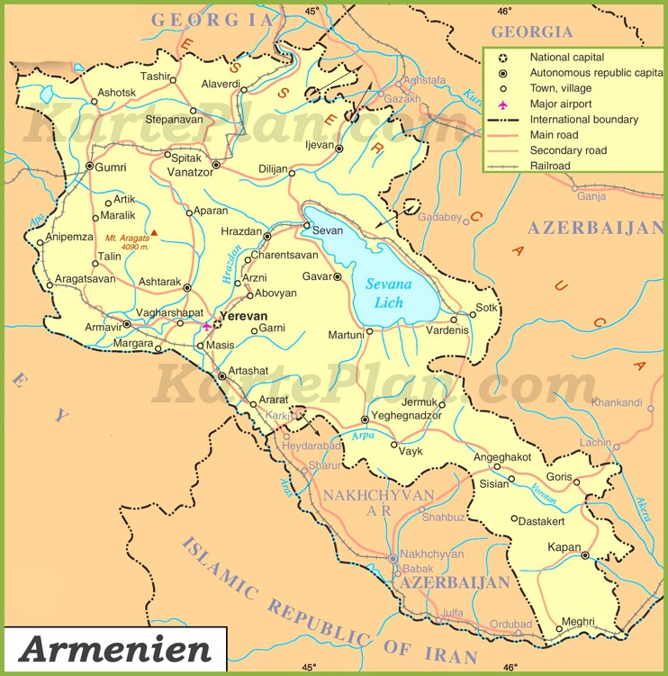 Armenien Straßenkarte