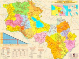 Große detaillierte karte von Armenien und Bergkarabach
