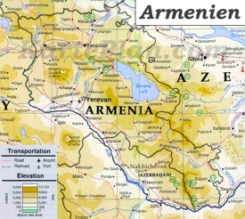 Physische landkarte von Armenien