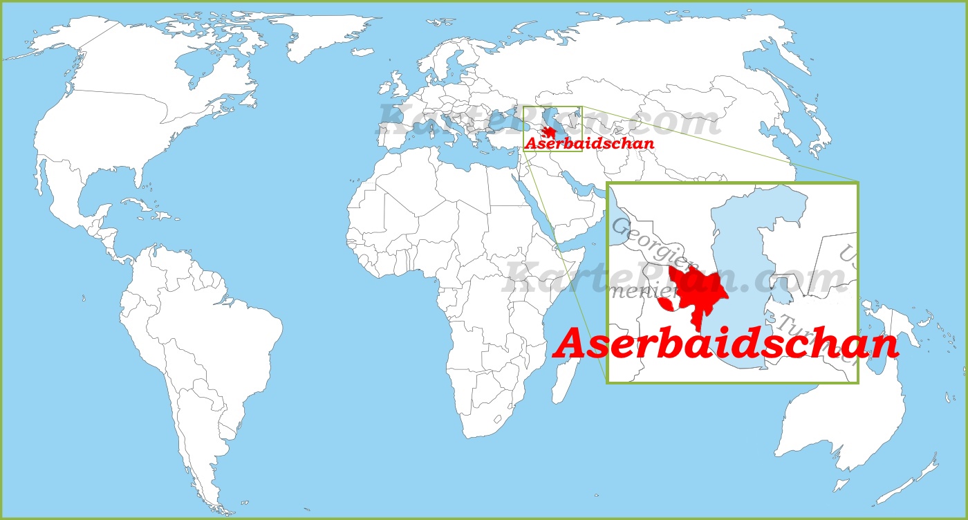 Aserbaidschan auf der Weltkarte