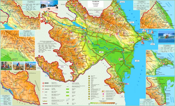 Touristische karte von Aserbaidschan