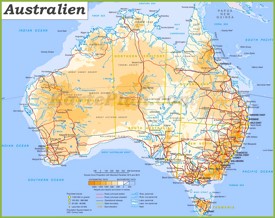 Australien Straßenkarte