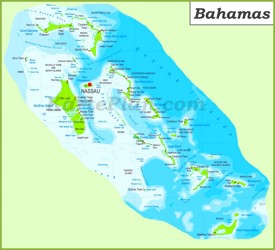 Große detaillierte karte von Bahamas