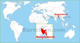 Bangladesch auf der Weltkarte