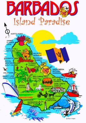 Touristische karte von Barbados