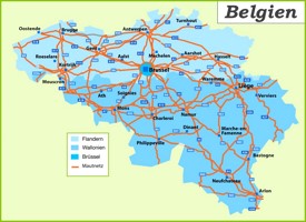 Belgien Straßenkarte