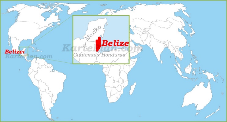 Belize auf der Weltkarte