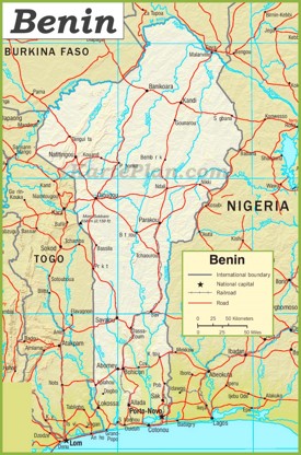 Benin Straßenkarte