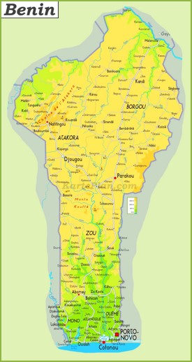 Große detaillierte karte von Benin