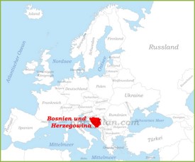 Bosnien und Herzegowina auf der karte Europas