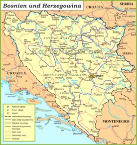 Politische karte von Bosnien und Herzegowina