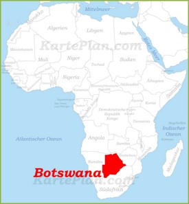 Botswana auf der karte Afrikas