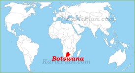 Botswana auf der Weltkarte
