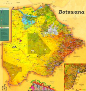Botswana touristische karte