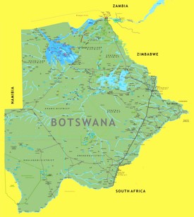 Große detaillierte karte von Botswana