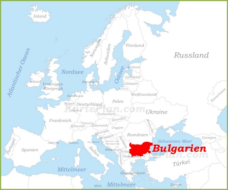 Bulgarien auf der karte Europas