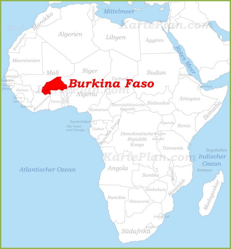 Burkina Faso auf der karte Afrikas