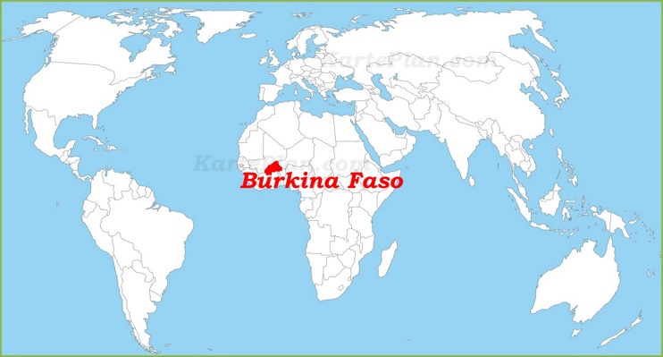 Burkina Faso auf der Weltkarte