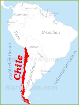 Chile auf der karte Südamerikas