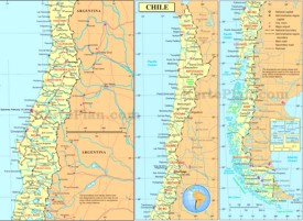 Große detaillierte karte von Chile