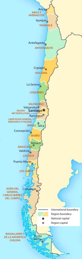 Verwaltungskarte von Chile