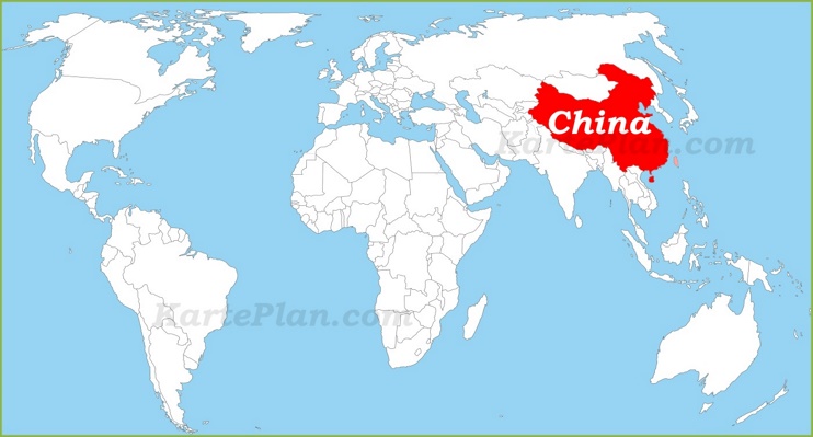 China auf der Weltkarte