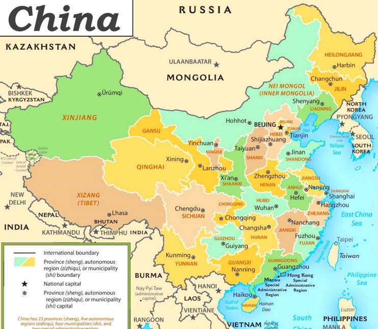 China politische karte