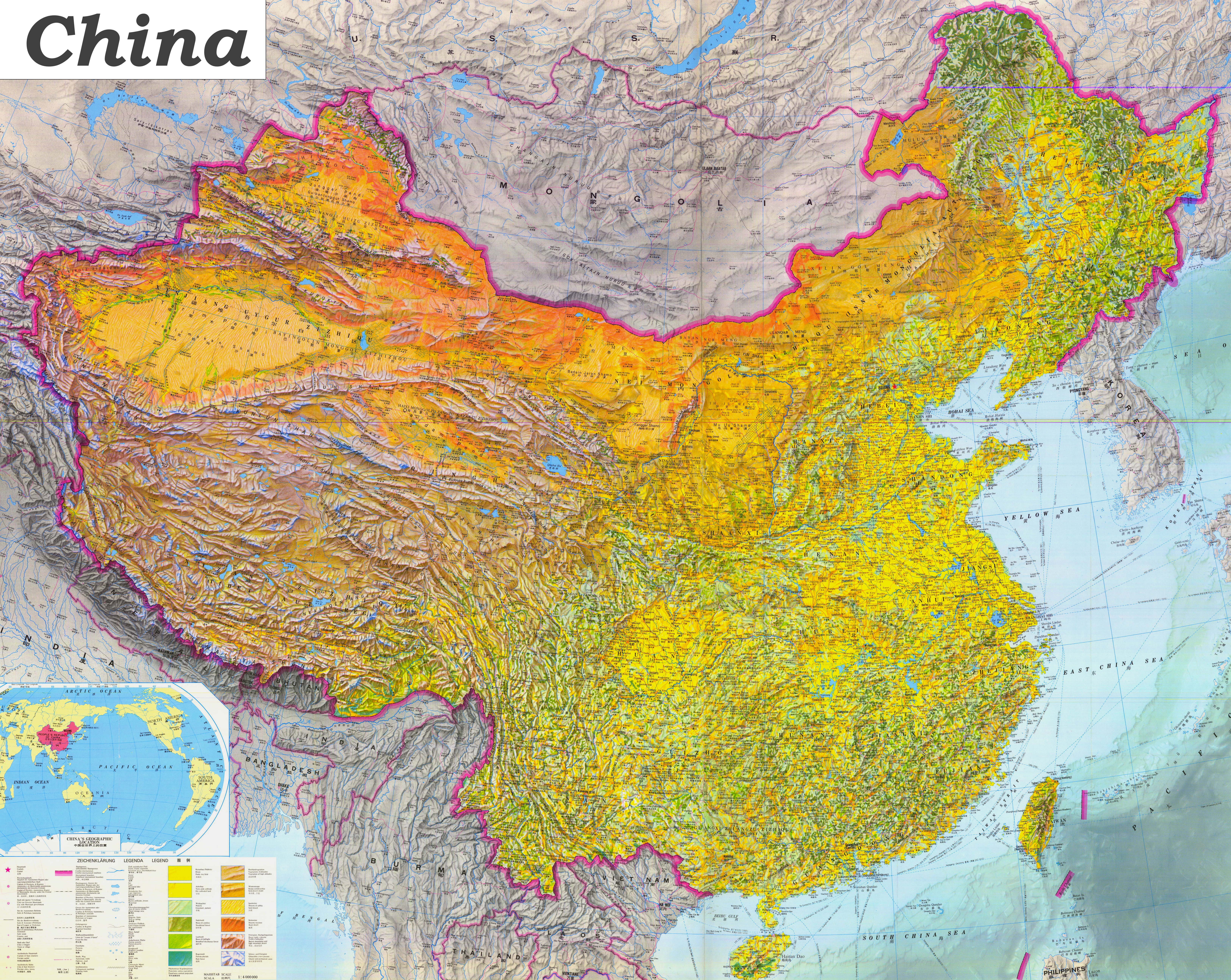 Grosse Detaillierte Karte Von China
