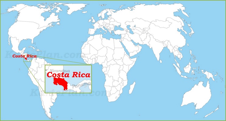 Costa Rica auf der Weltkarte