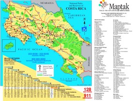 Costa Rica Straßenkarte