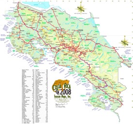 Große detaillierte karte von Costa Rica