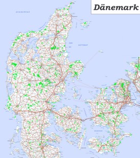 Große detaillierte karte von Dänemark